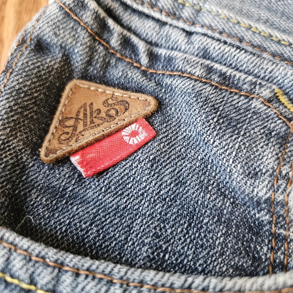 Y2K‎ Akademiks Medium Wash Baggy Embroidered Grunge Jeans Size 32 x 30 - Picture 5 of 16